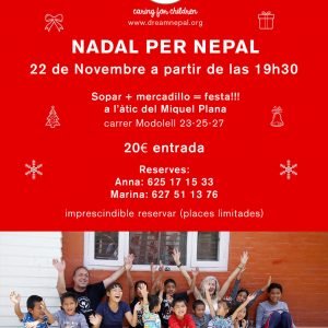 Flyer invitación Nadal per Nepal en casa de Miquel Plana