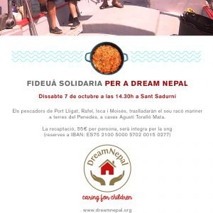 Invitación Fideuà solidària para Dream Nepal en Portligat