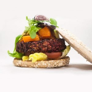 hamburguesa de quinoa y remolacha