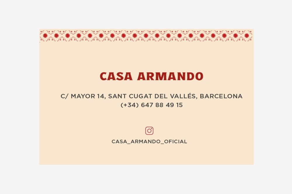 Tarjeta cara B Casa Armando